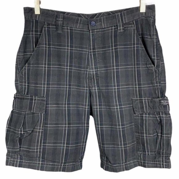 Wrangler Other - 7 for $25 sale 🌟 Wrangler Men's Gray Black 100% Cotton Plaid Cargo Shorts 32